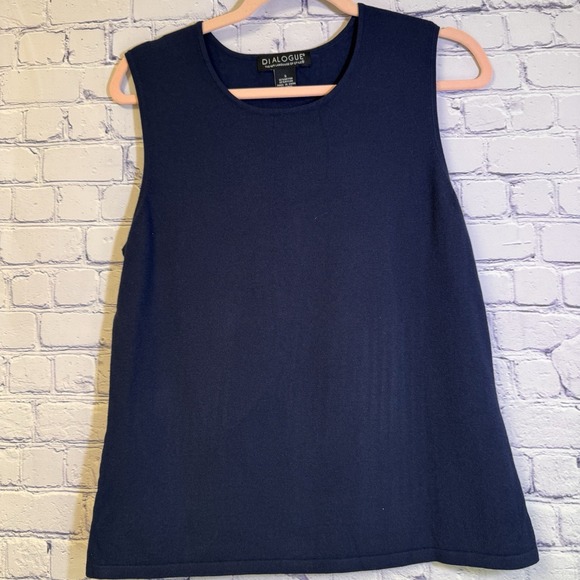 Tops - Dialouge Rayon/nylon Dressy ‎ Dressy  Knit  Tank Navy Small